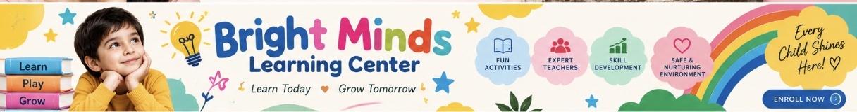 Bright Minds Learning Center banner sample