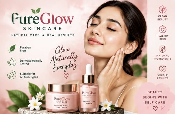 PureGlow Skincare poster sample